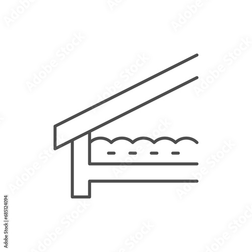 Attic floor insulation line icon