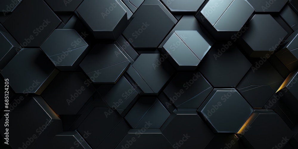 black hexagon concrete texture background with textures - obrazy, fototapety, plakaty 