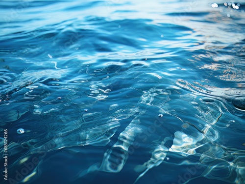 Close-up of serene blue water ripples  perfect for themes of tranquility  nature  and purity.