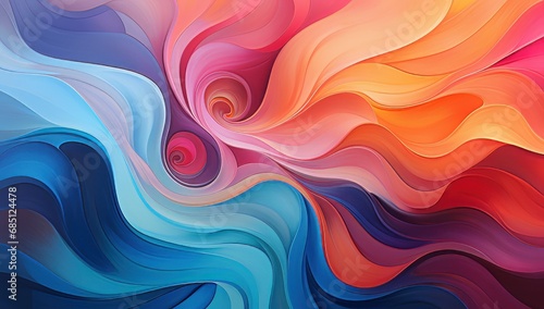 colorful abstract background with swirls of colors, in the style of multidimensional layering