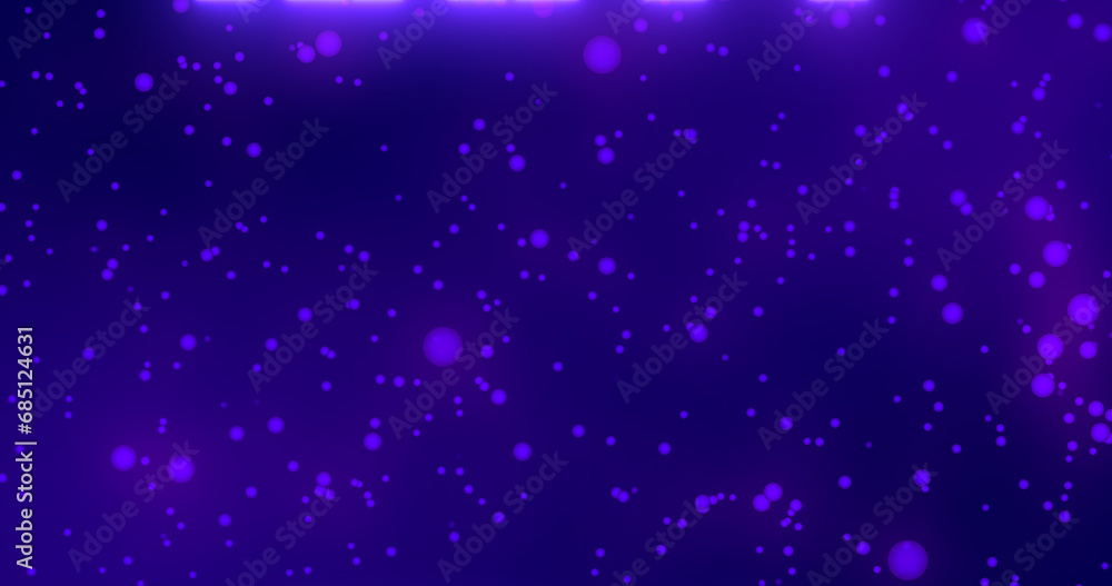 Purple neon color Happy New Year text illustration with purple neon color snow in high-resolution. Purple neon color Happy New Year animation.