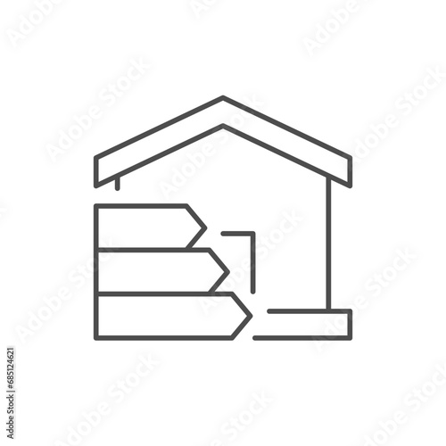 Home energy efficiency line icon