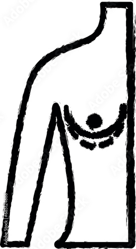 plastic breast vector icon in grunge style