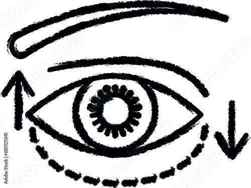 blepharoplasty vector icon in grunge style
