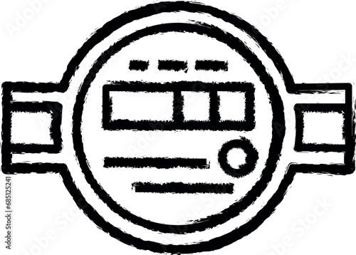 Plumber, water, meter vector icon in grunge style