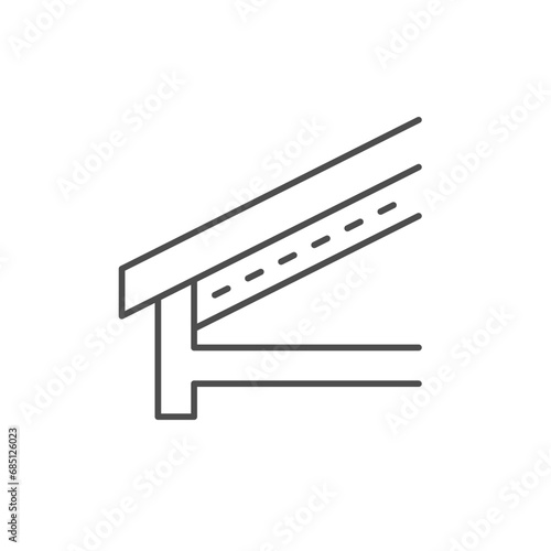 Roof insulation line outline icon
