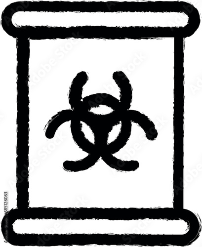 Nuclear line vector vector icon in grunge style