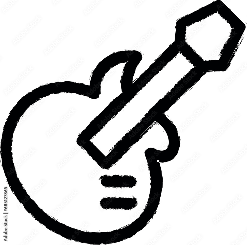 Guitar vector icon in grunge style Guitar vector icon in grunge style
