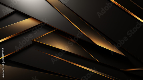 Abstract black and gold diagonal luxurious composition