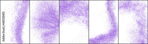 Purple Explosion Of Confetti. Magenta Abstract Texture Isolated On White Background. Mauve Flat Design Element. Vector illustration collection.