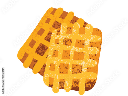 Belgian waffle vector illustration isolated on white background