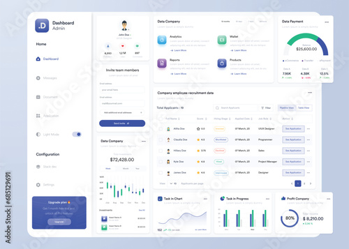 UI UX Infographic dashboard. UI design with graphs, charts and diagrams. Web interface template