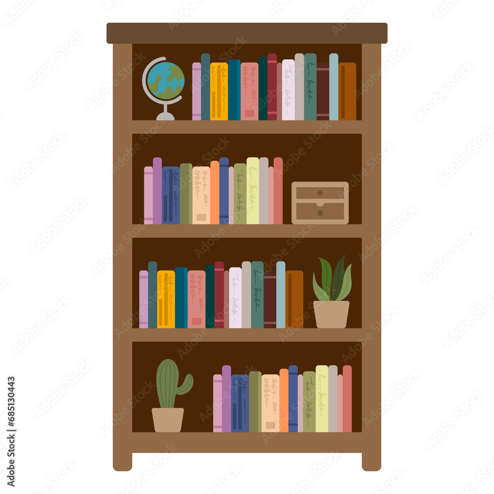 Hand drawn bookshelf clipart Hand drawn bookshelf clipart