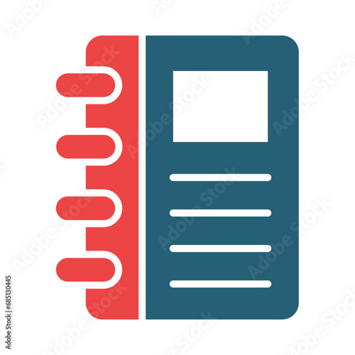 Diary Glyph Two Color Icon Design