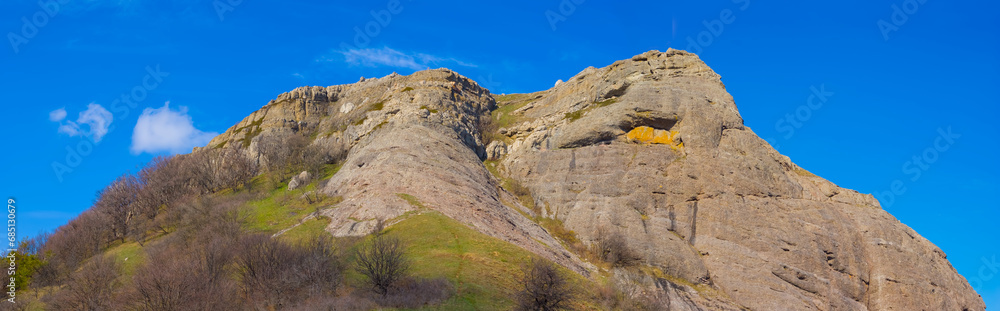 mountain chain on blue sky background mountain chain on blue sky background