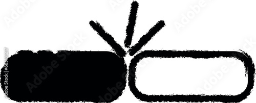 Curling, winter sport games vector icon in grunge style