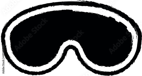 Ski goggles, sport, skiing vector icon in grunge style