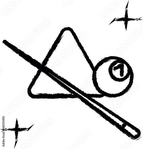Snooker, sport vector icon in grunge style