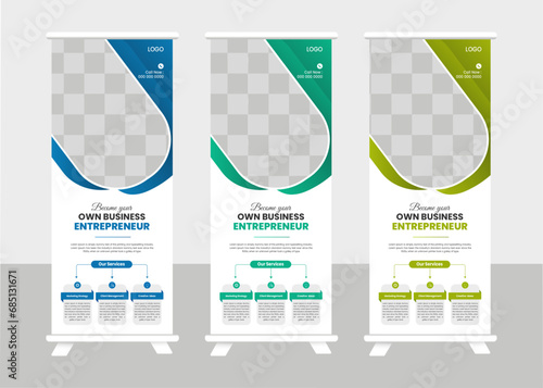 business rollup banner template, advertisement, pull up, vector illustration,  and display banner for your Corporate business, company.