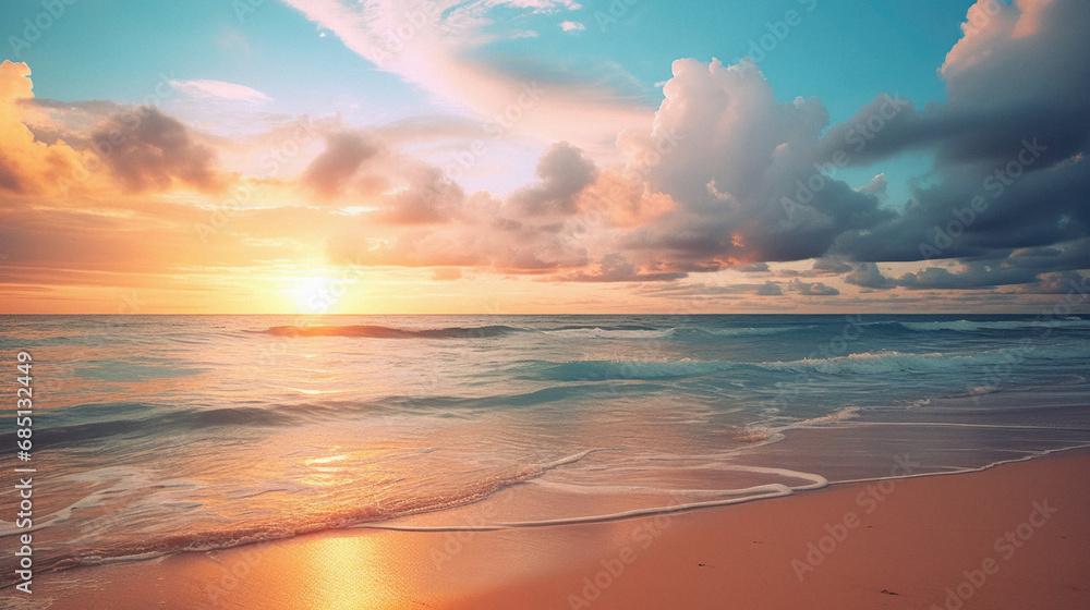 Beautiful seascape at sunset time. Composition of nature.