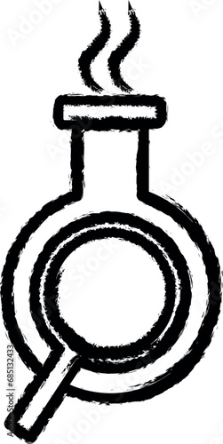 search of chemical compounds vector icon in grunge style