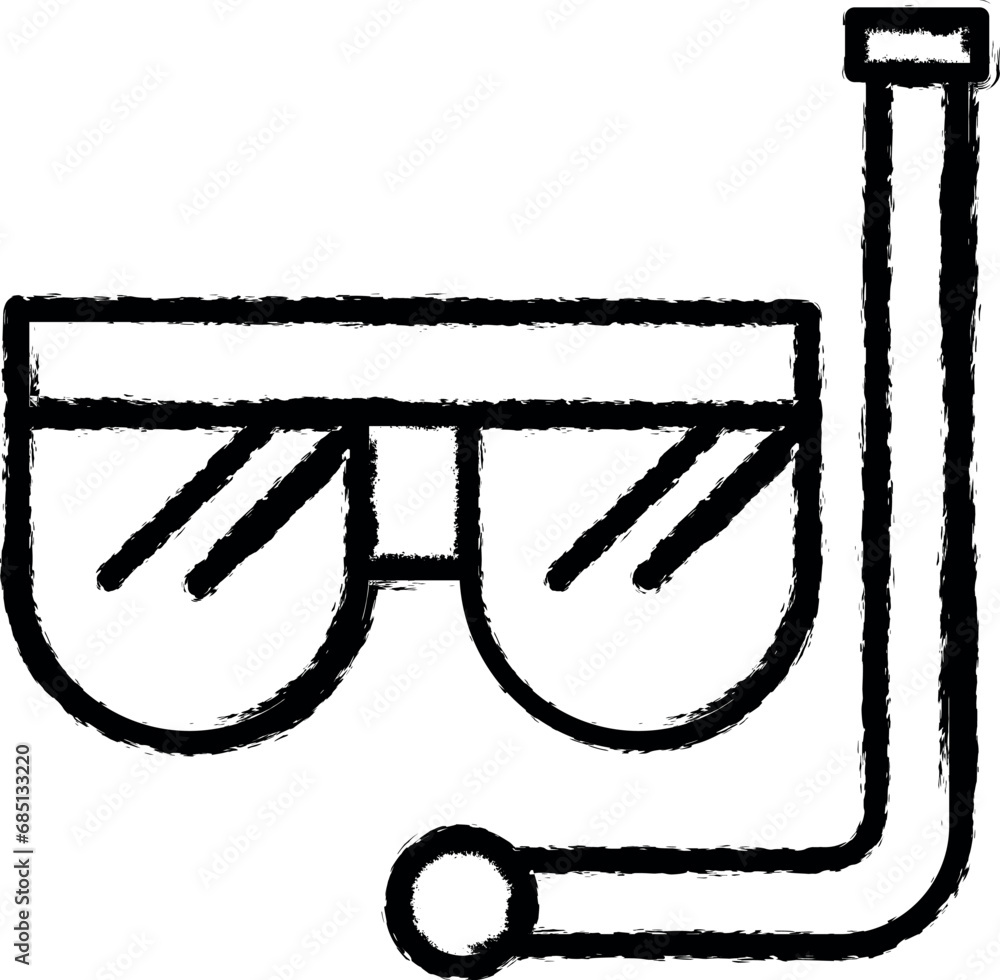 Diving mask vector icon in grunge style Diving mask vector icon in grunge style
