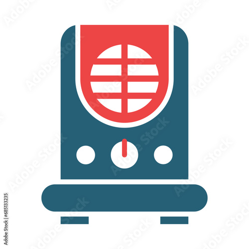 Air Cooler Glyph Two Color Icon Design