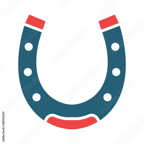Horseshoe Glyph Two Color Icon Design