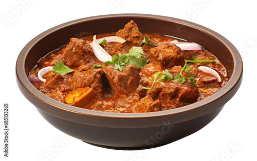 Mutton Curry Feast On Isolated Background
