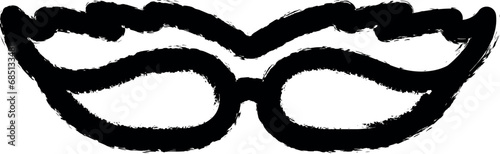 Eye mask, theatre vector icon in grunge style