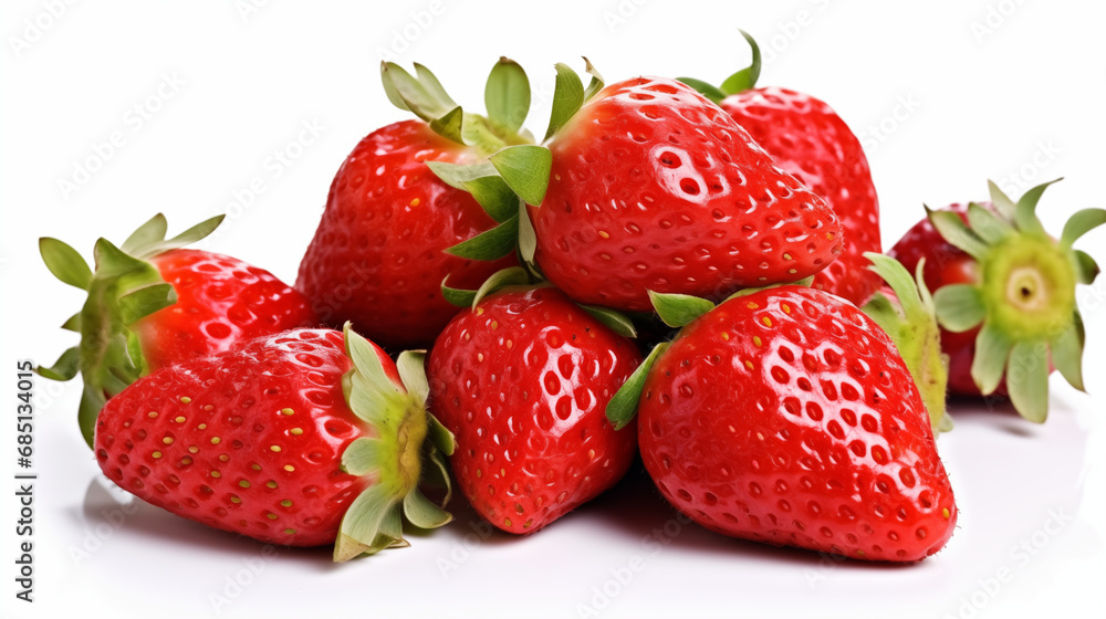 Strawberry composition isolated on white background