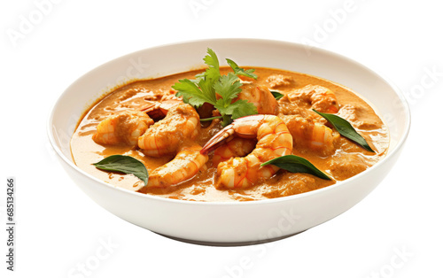 Prawn Curry On Isolated Background