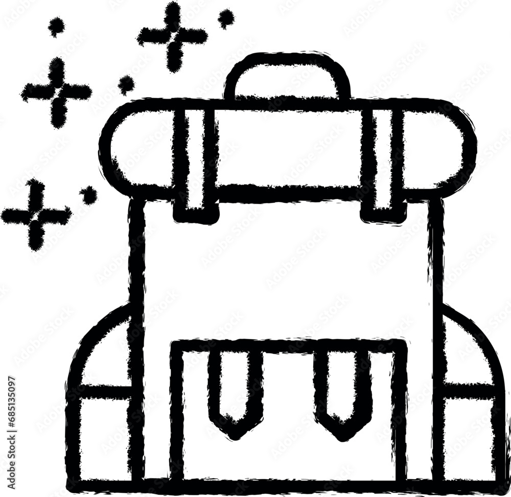 Backpack bag vector icon in grunge style Backpack bag vector icon in grunge style