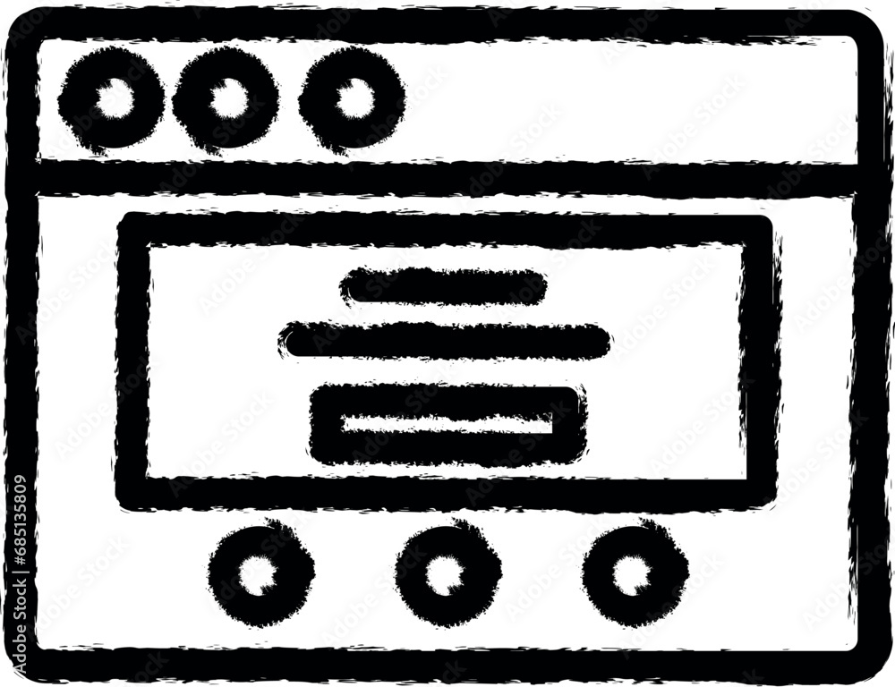 Obraz premium Browser, web site, interface vector icon in grunge style