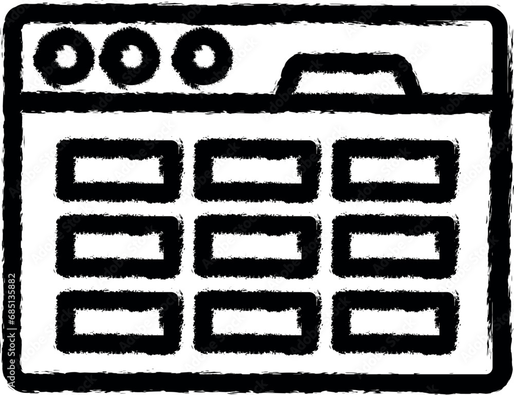 Obraz premium Browser, web site, interface vector icon in grunge style