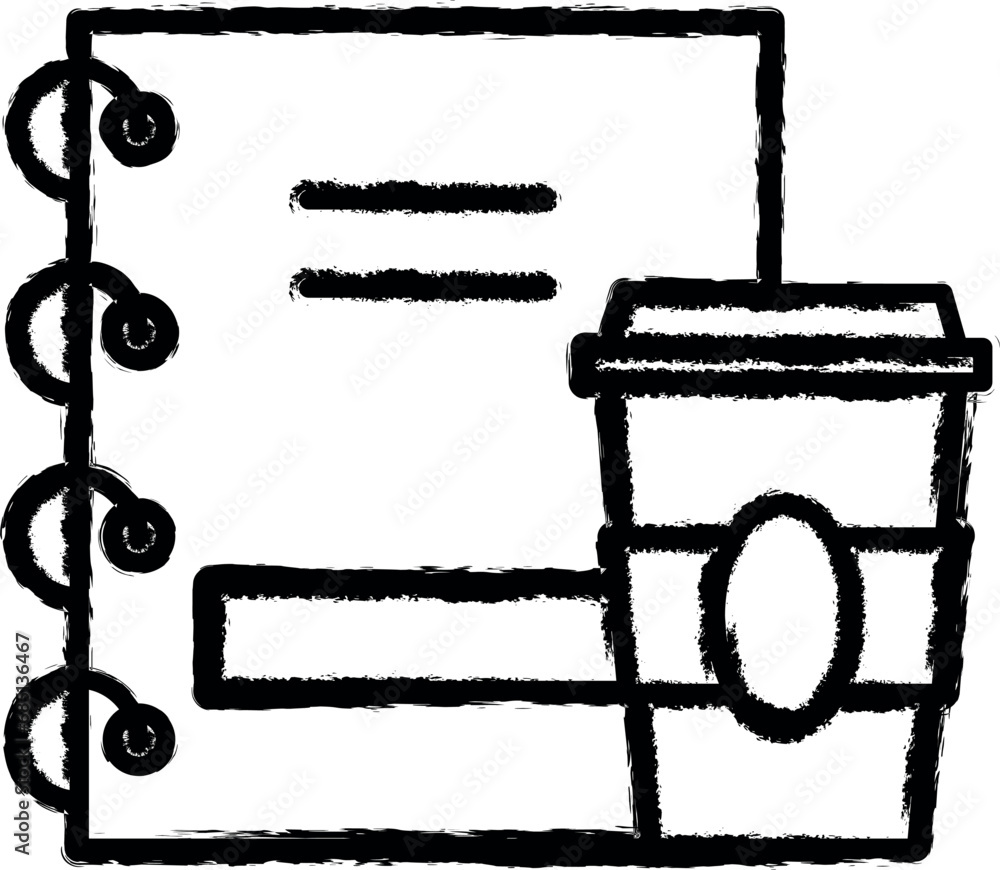 Workplace, coffee vector icon in grunge style Workplace, coffee vector icon in grunge style