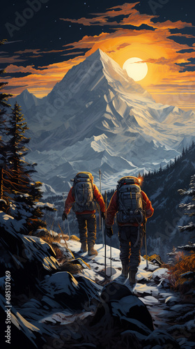 Randonneurs en montagne