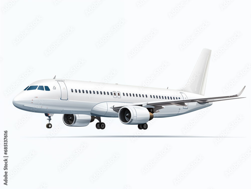 Airplane in white background
