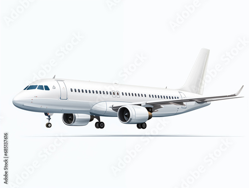 Airplane in white background