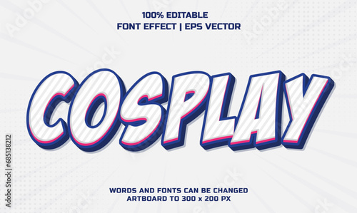 Cosplay 3d editable vector text style effect