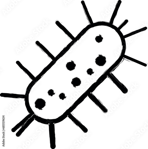 bacterium vector icon in grunge style