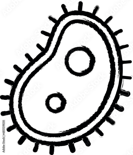 microbe vector icon in grunge style