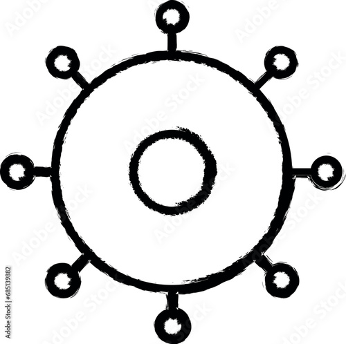 bacterium vector icon in grunge style