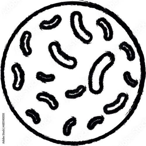 bacteria vector icon in grunge style