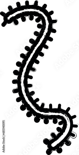 microbe vector icon in grunge style