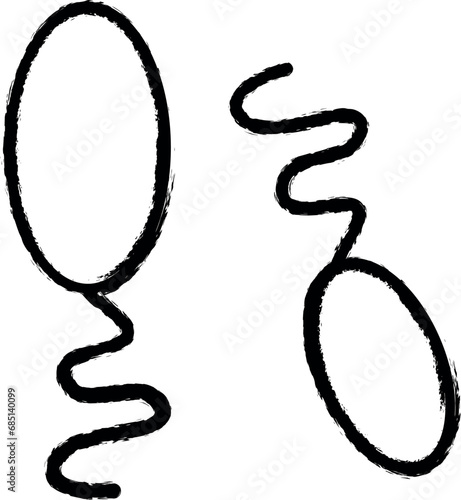 spermatozoons vector icon in grunge style