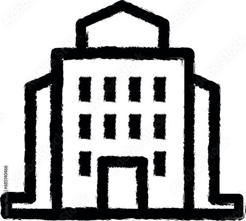 public institution vector icon in grunge style