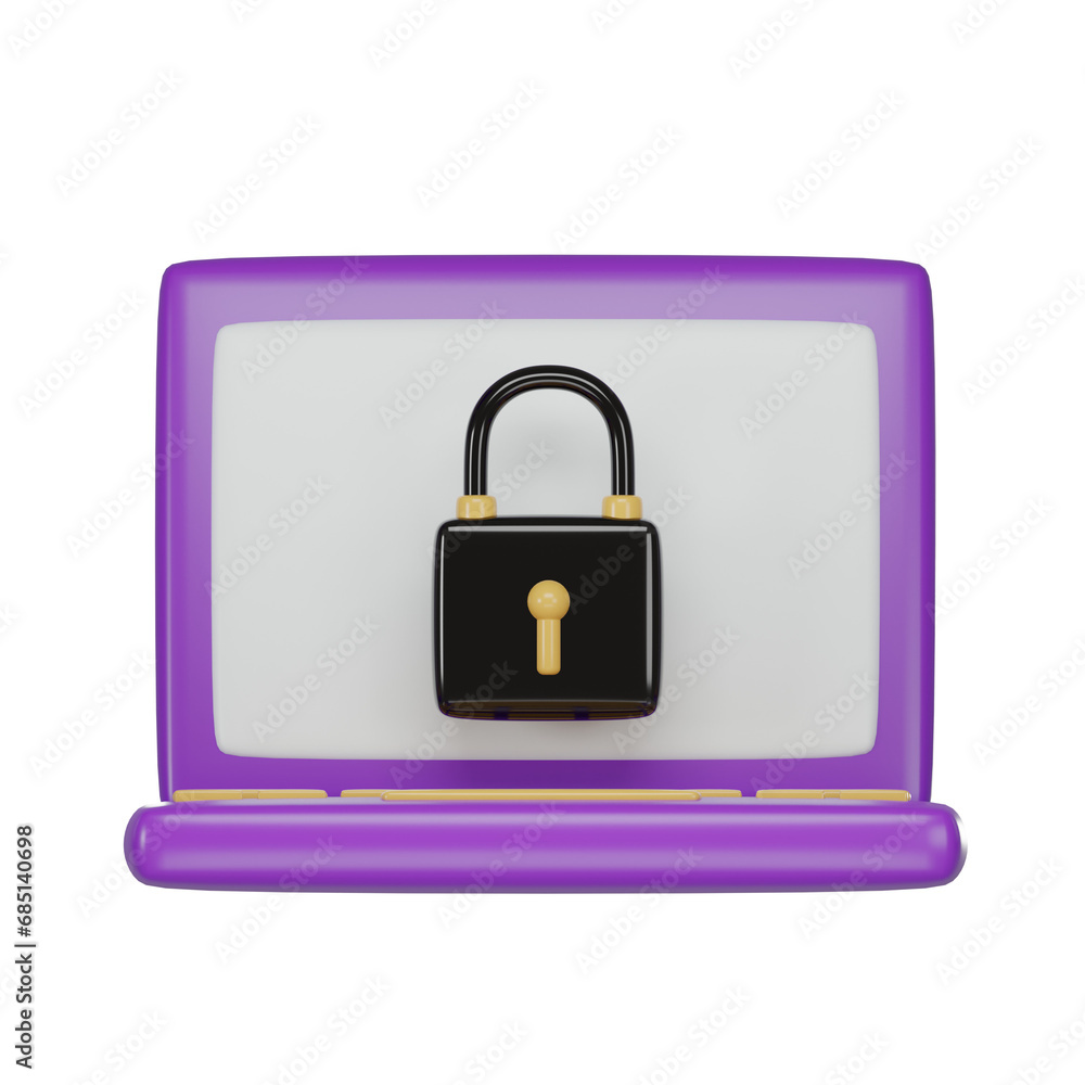 Laptop Lock 3d icon