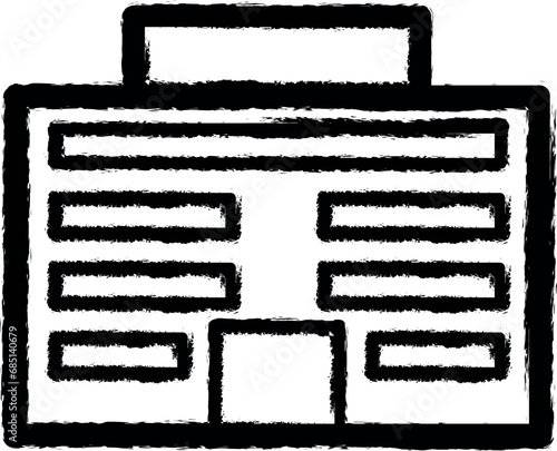 office building vector icon in grunge style