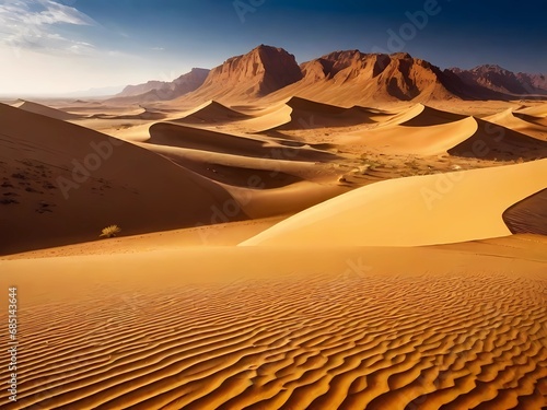 A barren and unforgiving desert landscape  a harsh and desolate expanse extends as far as the eye can see.  